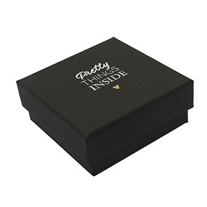 Cajitas de joyer&iacute;a (regalo) "Pretty things inside" Negro