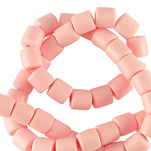 Abalorios de pol&iacute;meros 6mm Rosa melocot&oacute;n