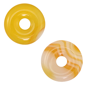 Colgantes de piedra natural &Aacute;gata dona 20mm Amarillo