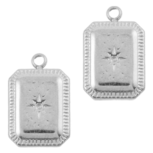 Colgantes acero inox estrella Plateado