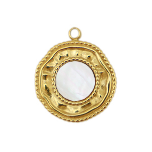 Colgantes Acero Inox concha irregular Dorado-blanco (color natural)