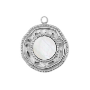 Colgantes Acero Inox concha irregular Plateado-blanco (color natural)