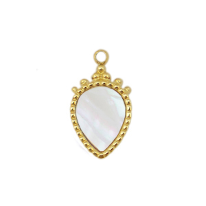 Colgantes Acero Inox concha gota Dorado-blanco (color natural)