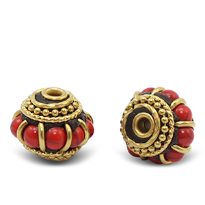 Abalorios bohemios Rojo-oro antico
