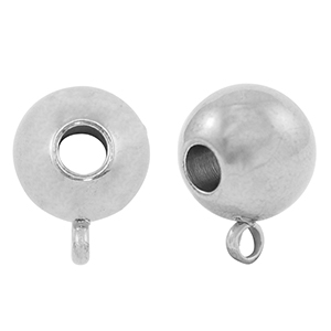 Abalorios Acero Inox con anilla 10mm Plateado