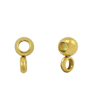 Abalorios Acero Inox con anilla 4mm Dorado