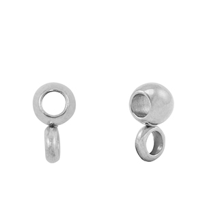Abalorios Acero Inox con anilla 4mm Plateado