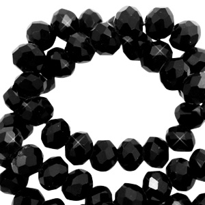 Abalorios faceteados disco 4x3mm Negro