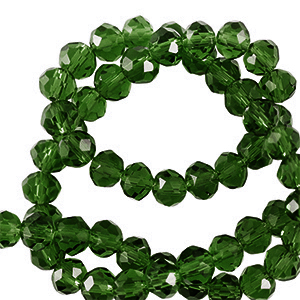 Abalorios faceteados disco 3x3mm Verde esmeralda oscuro