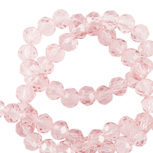 Abalorios faceteados disco 4x3mm Rosa melocot&oacute;n