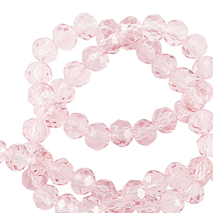 Abalorios faceteados disco 4x3mm Rosa p&aacute;lido