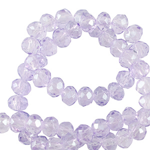 Abalorios faceteados disco 3x2mm P&uacute;rpura malva claro