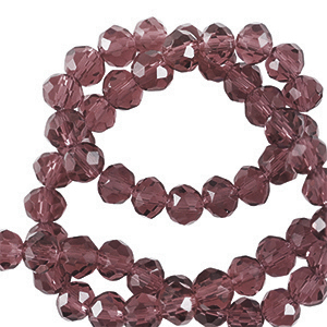 Abalorios faceteados disco 3x2mm Morado berenjena