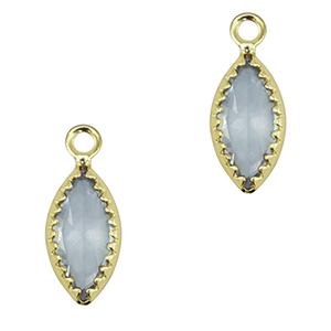 Colgantes de cristal &oacute;valo Azul gris-dorado
