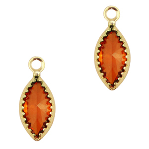 Colgantes de cristal &oacute;valo Rojo-dorado