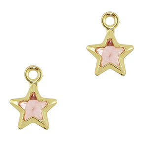Colgantes de cristal estrella Rosa-dorado