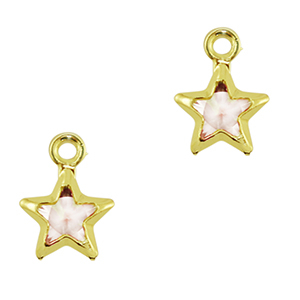Colgantes de cristal estrella Melocot&oacute;n-dorado