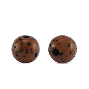 Abalorios Polaris redondos 6 mm Sassi Marr&oacute;n casta&ntilde;o-negro