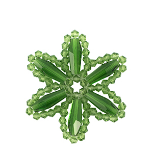 Pendientes faceteados flor Verde hierba
