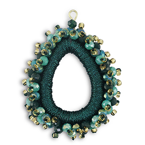 Colgantes faceteados gota Multicolor-Verde teal oscuro
