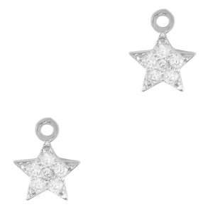 Metal TQ lat&oacute;n colgantes estrella Plateado
