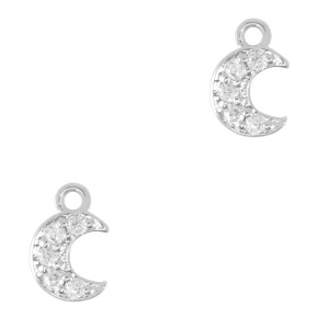 Metal TQ lat&oacute;n colgantes luna Plateado
