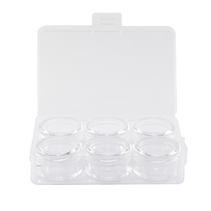 Expositor de joyer&iacute;a caja de almacenamiento con 6 cajitas redondas transparente