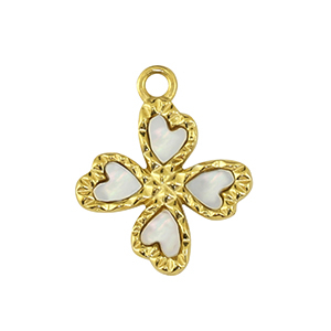 Colgantes Acero Inox flor Dorado