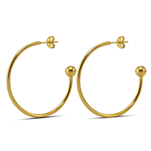 Pendientes Acero Inox 38mm Dorado