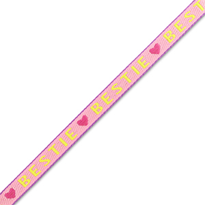 Cinta con texto "bestie" Rosa-verde lima