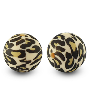 Abalorios de silicona 15mm leopardo Multicolor