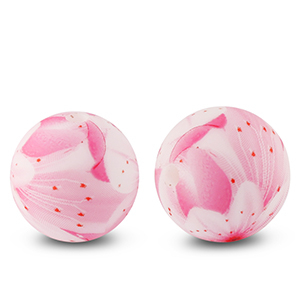 Abalorios de silicona 15mm flor Rosa