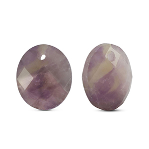Colgantes de piedra natural Amatista &oacute;valo P&uacute;rpura-amarillo