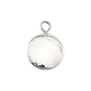 BQ Perlas de agua dulce colgante redondo Plateado-blanco natural