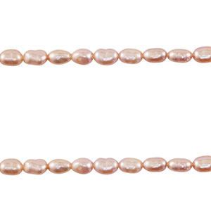 BQ Perlas de agua dulce grano de arroz Rosa caracola