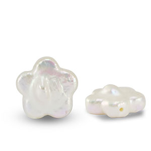 Perlas de agua dulce flor Blanco natural