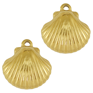 Colgantes Acero Inox concha Dorado