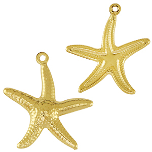 Colgantes Acero Inox estrella de mar Dorado