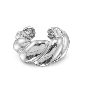 Anillos Acero Inox retorcido Plateado