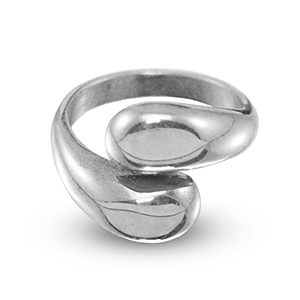 Anillos Acero Inox gotas Plateado