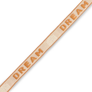 Cinta con texto "dream" Beige-m&aacute;rron