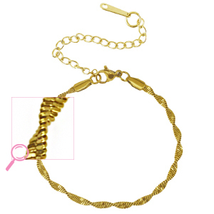 Pulseras Acero Inox retorcido Dorado
