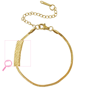 Pulseras Acero Inox serpiente Dorado