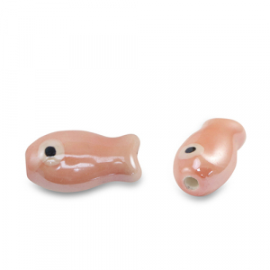 Abalorios de cer&aacute;mica pez Rosa