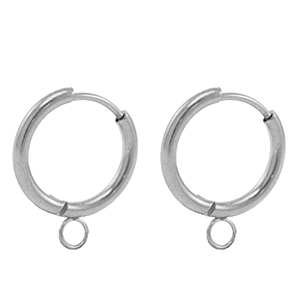 Pendientes Acero Inox criolla 17mm Plateado
