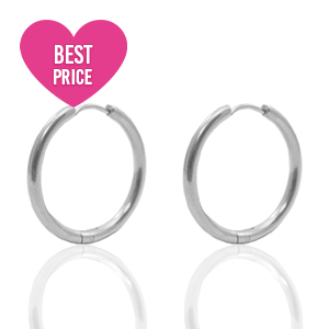 Pendientes Criolla Acero Inox 19mm Plateado