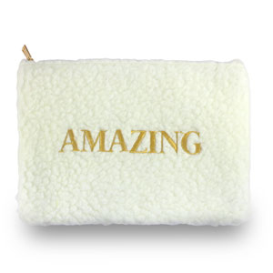 Neceser tejido Teddy "AMAZING" Blancuzco-dorado
