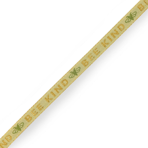 Cinta con texto "bee kind" Verde-dorado