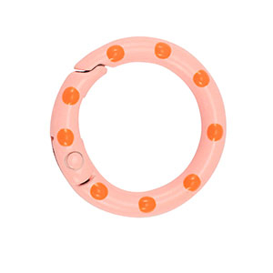 Fornituras coloridas anilla de llavero Rosa-naranja