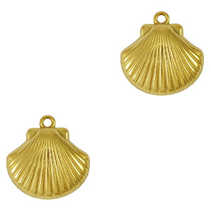 Colgantes Acero Inox concha Dorado
